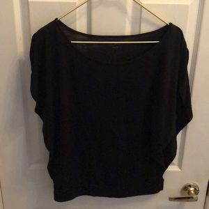 LOFT Black Flutter Sleeve top